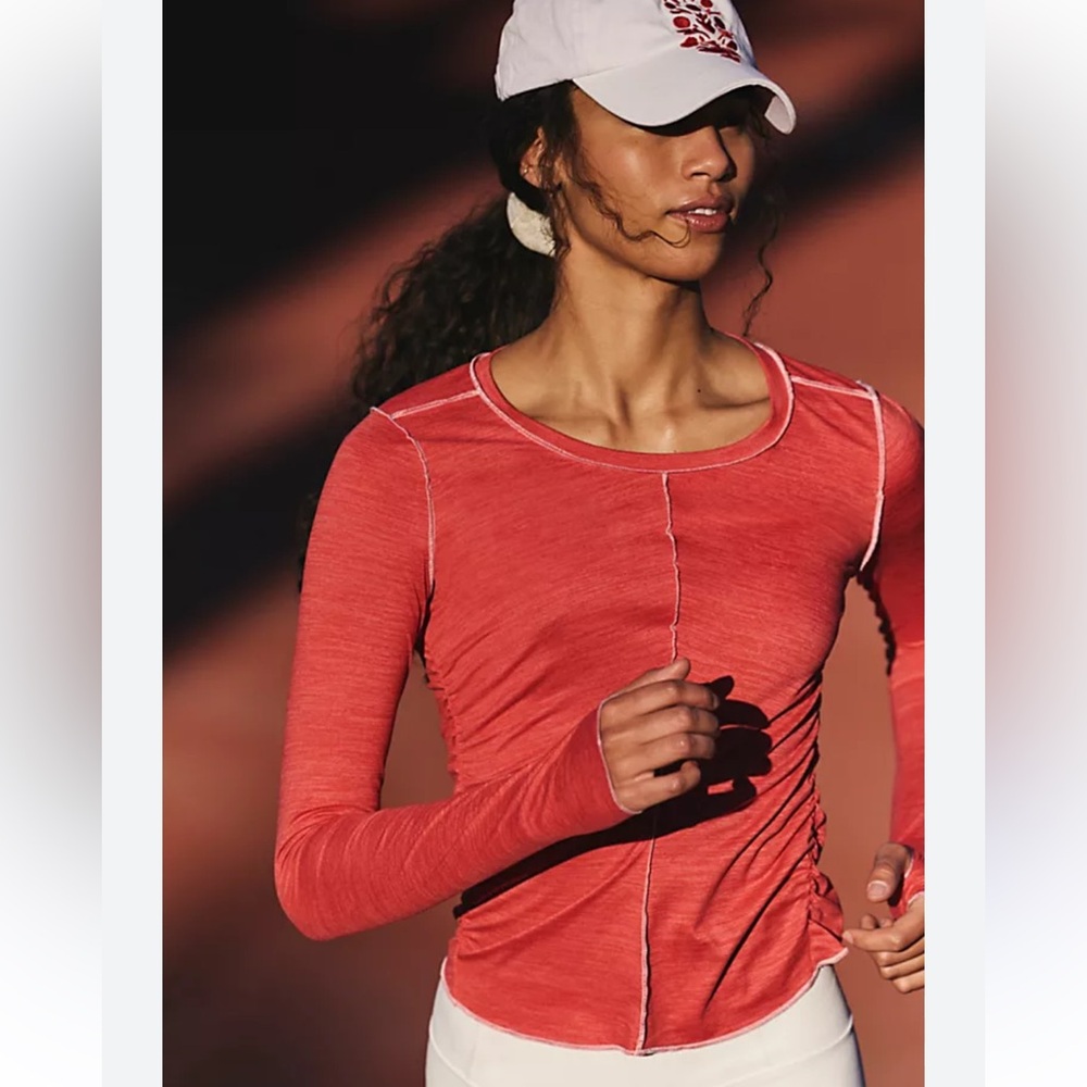 NWT FP Free People Movement Right On Run Long Sleeve Top - winterberry